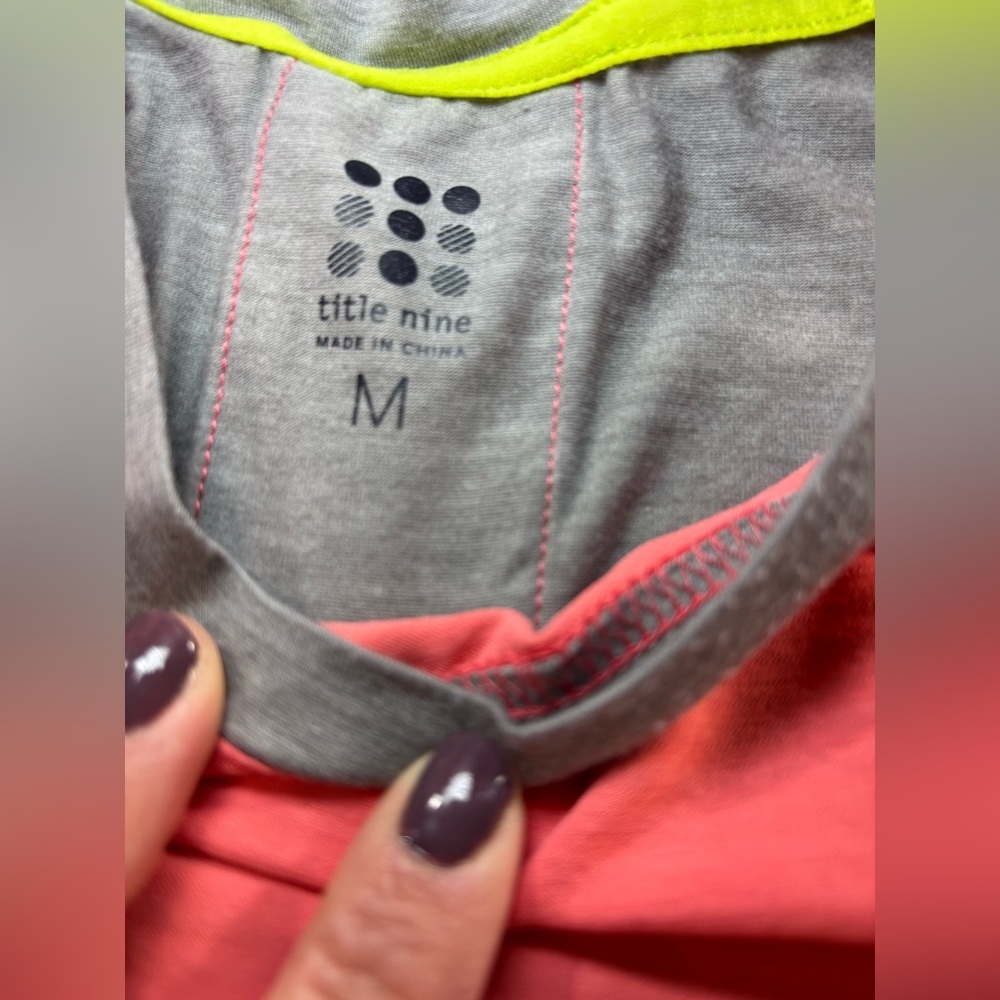 Title Nine Athletic Dress Womens Medium Coral Gray Sleeveless Athleisure Sporty - Picture 5 of 8